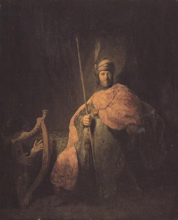 REMBRANDT Harmenszoon van Rijn David playing the Harp for aul (mk330 oil painting image